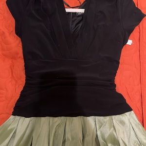 Size 6 black with green dress